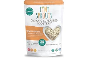 Tiny Sprouts Organic Hemp Hearts + Full Serving Probiotic + Vitamin D3 I Superseed Booster for Babies 6M+ Toddler Kid I Glute