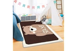 LIKOYO Kids Rug Play Mat Ultra Soft Rugs for Kids Room, 3'x5' Non-Slip Cute Animals Children Baby Carpet Throw Rug Nursery Rug for Bedroom Playroom Living Room Home Decor(Little Bear, 35 x 59 inches)