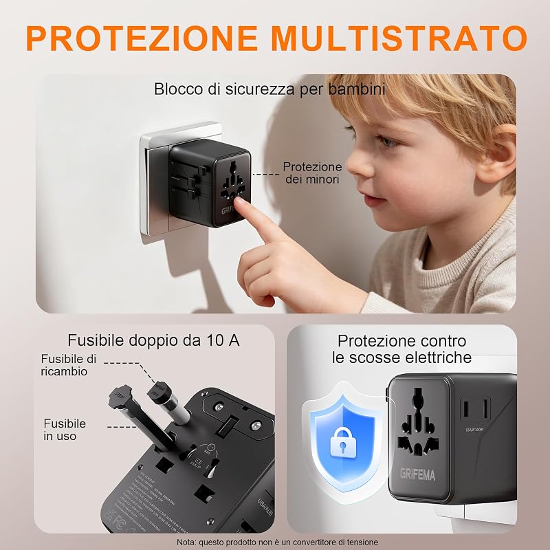 Adattatore universale da viaggio 5 in 1 20W PD — foto 4 di 8