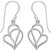 Boma Jewelry Sterling Silver Polished Twisting Heart Dangle Earrings