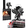 Signstek 4-Blade Heat Powered Wood Stove Fan + Heater Bracket to Secure the Fan to the Heater, Specifically Designed for Heat