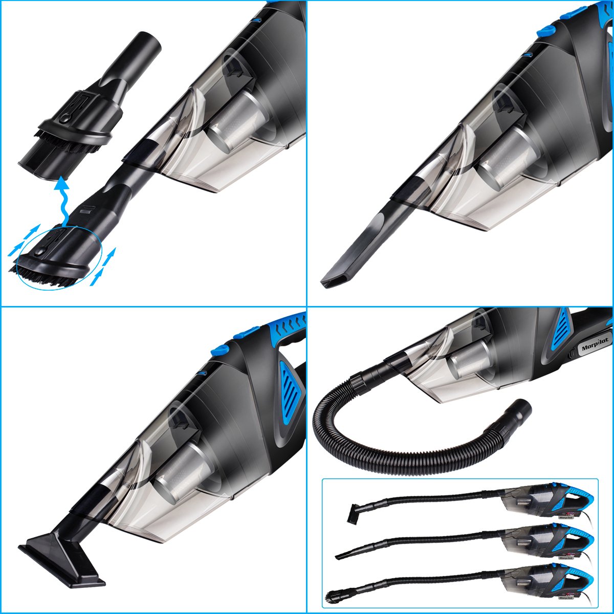 Car Vacuum Cleaner,Morpilot 5500Pa DC 12V 120W Portable Handheld Auto Vacuum Cleaner Auto Lightweight Cleaner Dustbuster Hand Vac with Stainless Steel HEPA Filter