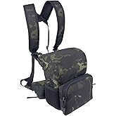 Binocular Harness Chest Pack - Lightweight Bino Harness With Rangefinder Pouch |Rain Cover Binocular Case with Silent Magnetic Closure and MOLLE System for Hunting, Birdwatching, and Hiking