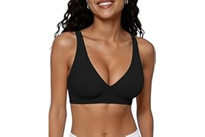 GXOULRRA Jelly Bra Deep V Wireless Bra Plunge No Underwire Comfort Bralettes Adjustable Everyday Bras