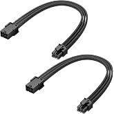 Cable Matters 2-Pack 6-Pin PCIe Extension Cable, 10 Inches | GPU Power Extension, 6-Pin PCIe Female to Male, Braided Design, Locking Latch