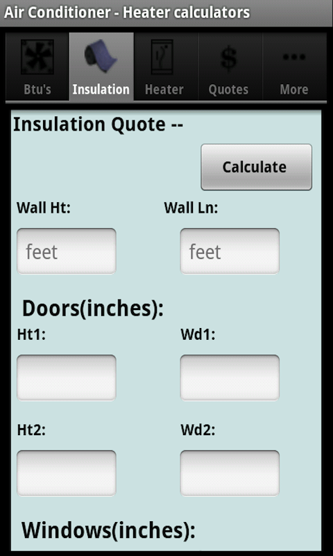 Air Conditioner and Heater Calculator