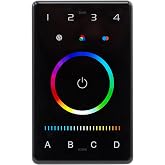 LTech UB5 RGBWY DMX &amp; Bluetooth BLE 5.0 Mesh Programmable Touch Panel Wall Mount LED Lighting Controller, 4-Zone &amp; Multi Scene