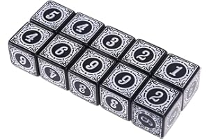 Aurgiarme Acrylic Six Sided Dice Set Table Game Polyhedral Square Edges Role Play Board Game Accessories Metal Dice Green Bla