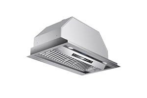 IKTCH 30 inch Built-in/Insert Range Hood 900 CFM, Ducted/Ductless Convertible Duct, Stainless Steel Kitchen Vent Hood with 2 Pcs Adjustable Lights and 2 Pcs Baffle Filters with Handlebar(IKB02-30'')