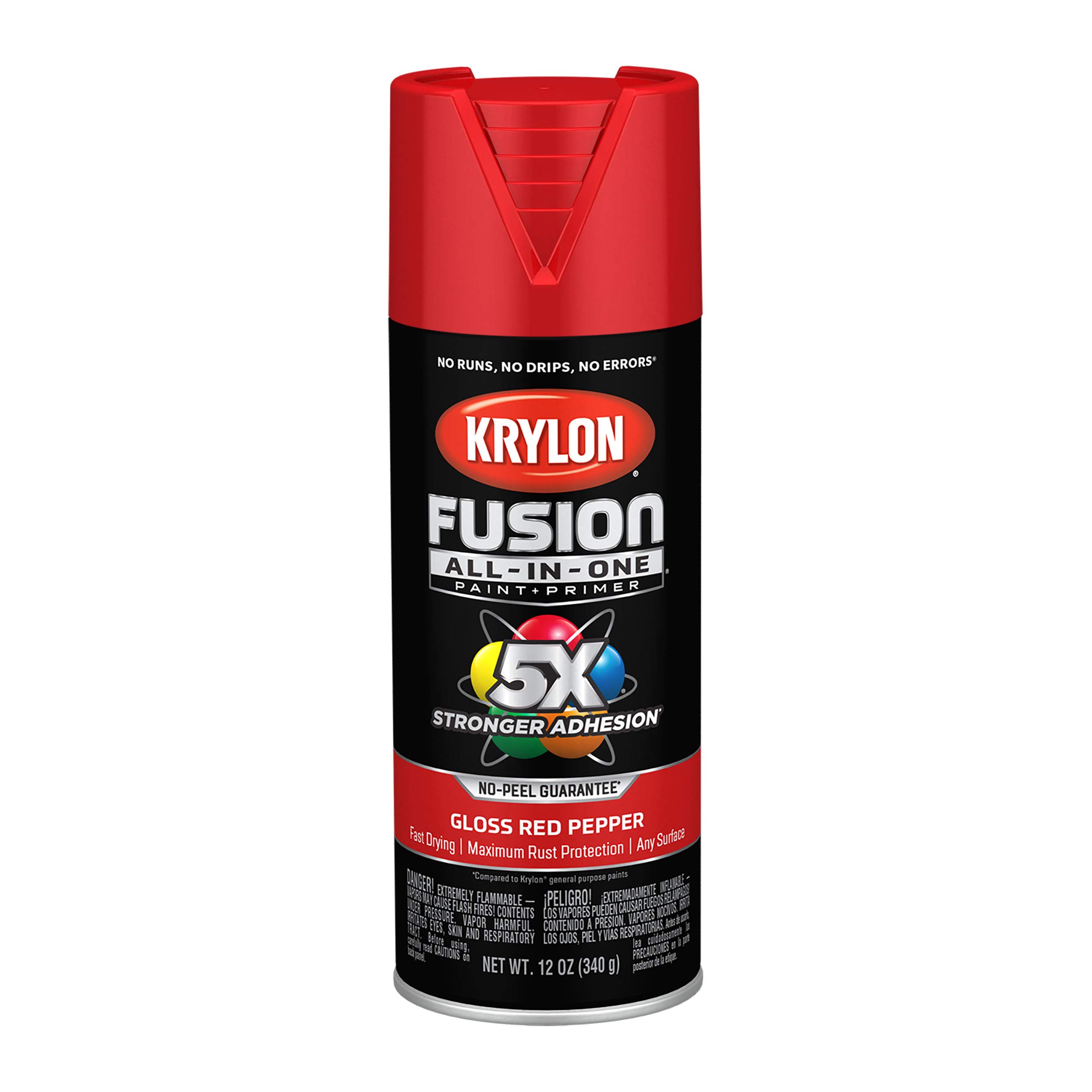 Krylon Fusion All-In-One Adhesive Spray Paint for Indoor/Outdoor Use, 12 oz, Red Pepper