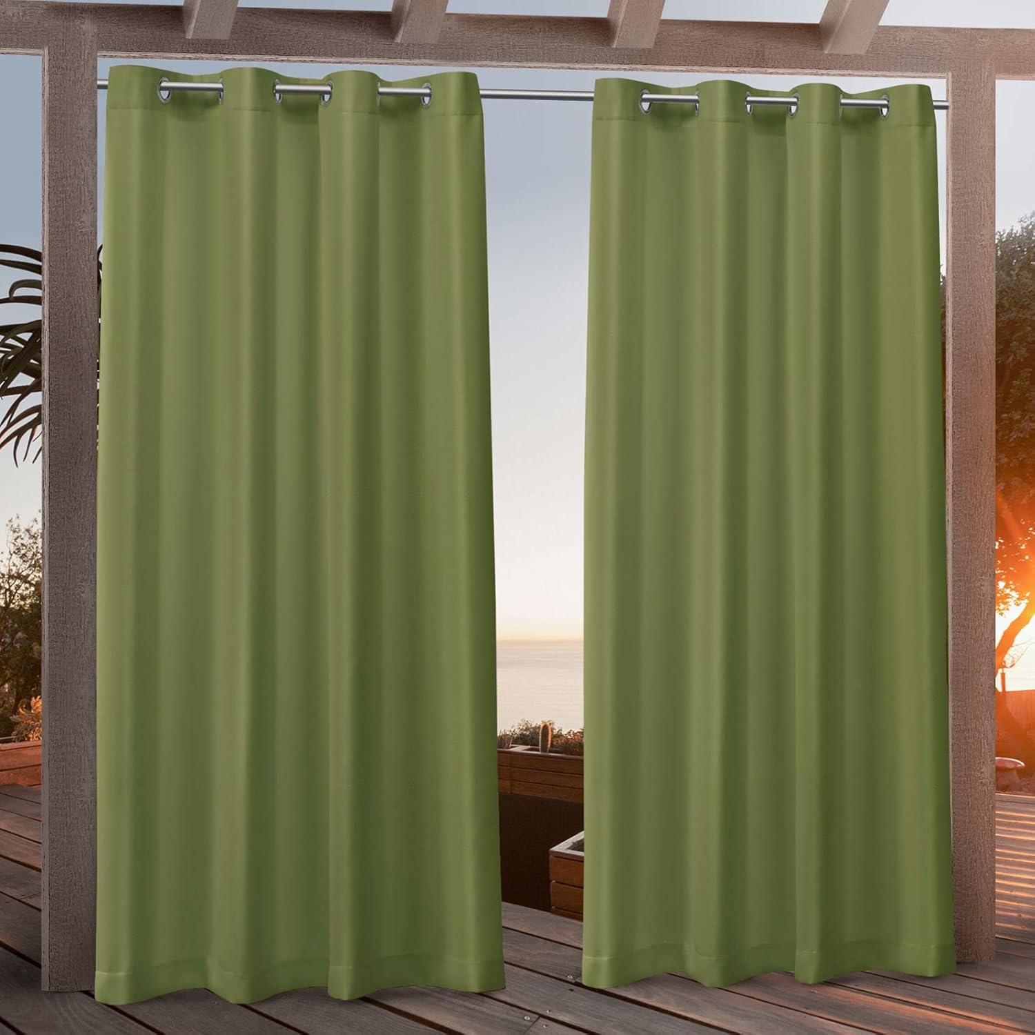 Outdoor Curtains - Nicole Miller Canvas Indoor/Outdoor Grommet Top Curtain Panel, 54