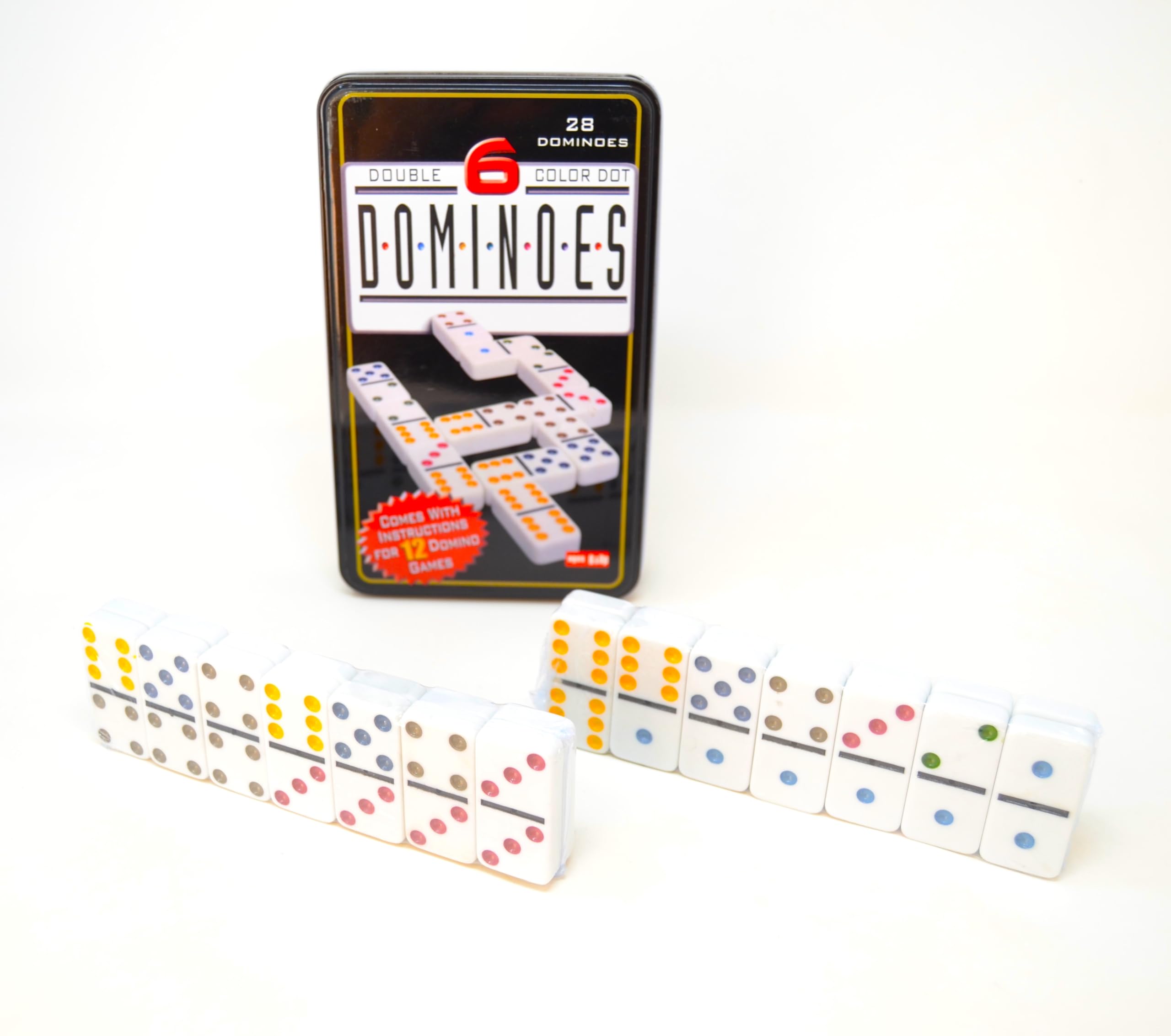 BETTER WITH FRIENDS Adult Professional Large Portable Domino Box with 28 Pieces Travel Box 5cm x 2.8cm x 1cm Dominoes