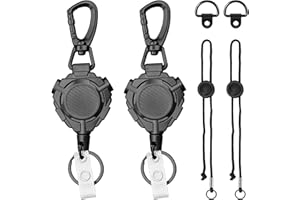 CB Mic Holder Retractable Microphone Keeper Heavy Duty CB Radio Retractable Hanger Tether, 32" Stainless Steel Cord (2 PCS)