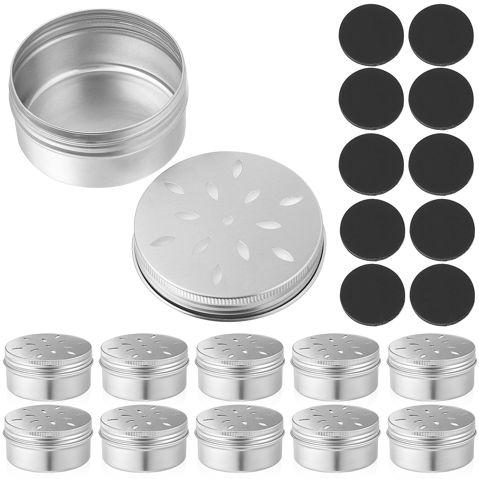 POPETPOP 10 Pack Dog Scent Work Tins, Aluminum Dog Scent Training Jar Dog Scent Training Box with Magnetic Dots Agility Training Equipment for Dog Nose Training