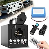 Portable Trailer Light Tester Box, Wireless Remote Control Operation, with 12V 10Ah Battery and 7 Pin Trailer Plug, 7-Way Flat (Spade) 3/4/5-Flat Pin Type, Testing Most Trailer Taillights (Black)