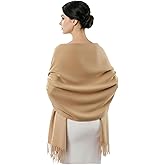 HinyBoeh Winter-Scarf-Wrap Womens Soft Warm-Oversized Cold-Weather-Scarves Plush-Fleece-Shawl with Tassels(78''x26'')