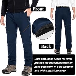 Men's Snow Ski Waterproof Fleece Lined Pants Winter