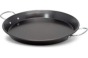 Ecolution Sol Carbon Steel Paella Pan, 16-Inch, Black