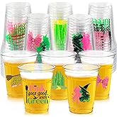 Witch Theme Party Decoration Plastic Cups, 50pcs 12 Oz Plastic Clear Disposable Drinking Cups for Witch Movie Birthday Wedding Summer Tropical Shower Party Supplies Favors Women Men Snack Cup Bulk