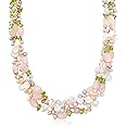 Ross-Simons 4-5mm Multicolored Cultured Pearl and Multi-Gemstone Torsade Necklace With Sterling Silver. 19 inches