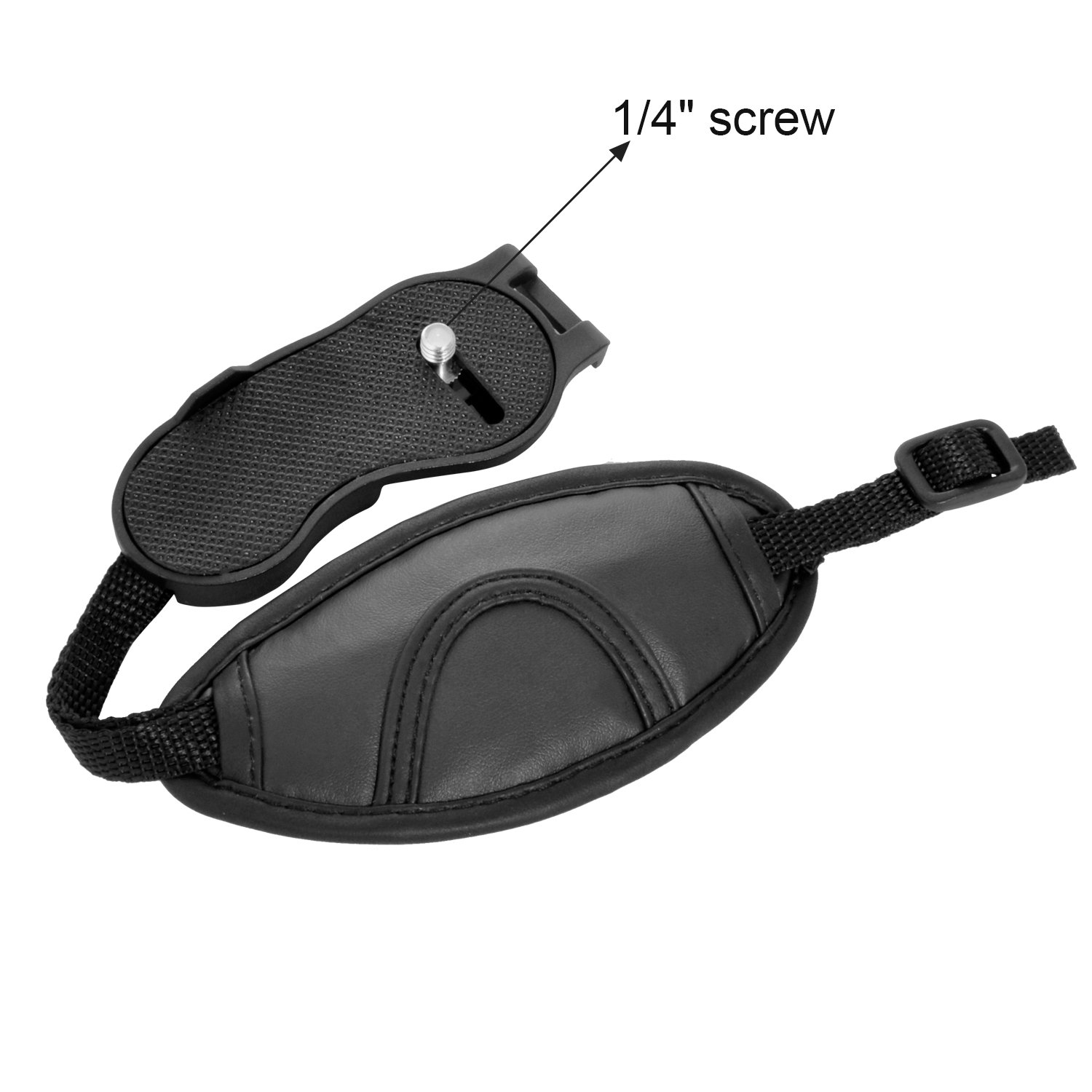 pangshi Universal Padded Leather Camera Hand Grip Wrist Strap with 1/4 inch Screw Mount Compatible with Canon EOS T5i T4i T3i 60D 70D 5D Nikon D7200 D7000 D600 D800 D90 Sony Olympus SLR DSLR Camera