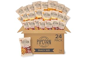 Heirloom Puffed Snacks Variety Pack by Pipcorn - 1oz 24pk - with Cheddar Cheese Balls, Honey BBQ Twists and Cinnamon Sugar Twists, Healthy Snacks, Gluten Free Snacks, Snack Variety Packs, Heirloom Corn