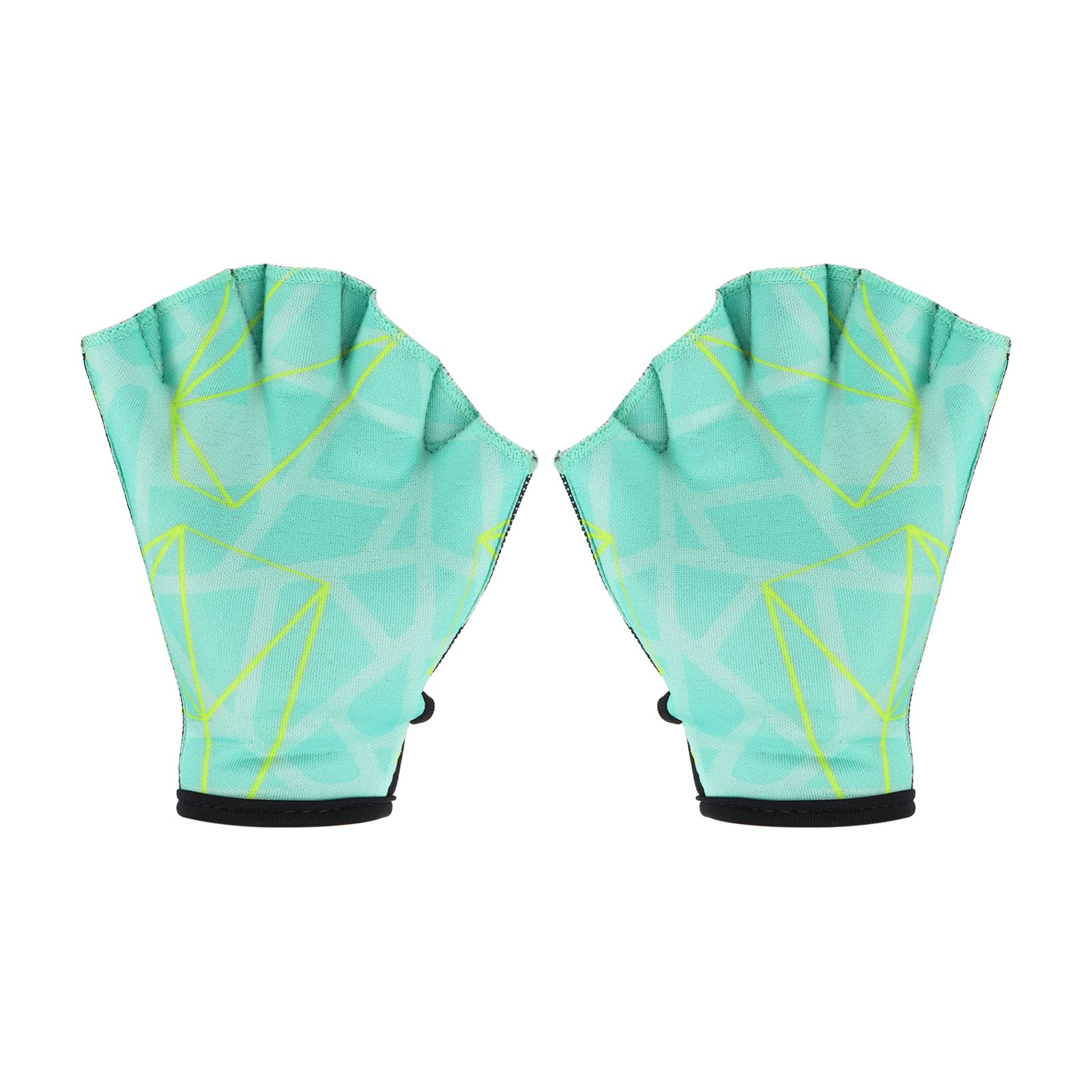 PATIKIL Webbed Swim Gloves, Swimming Aquatic Gloves Printing Water Resistance Training Accessories for Swimming and Diving, S, Light Green