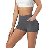 GAYHAY Biker Shorts for Women with Pockets - 8"/5"/3" Booty High Waisted Black Spandex Volleyball Short for Workout Yoga