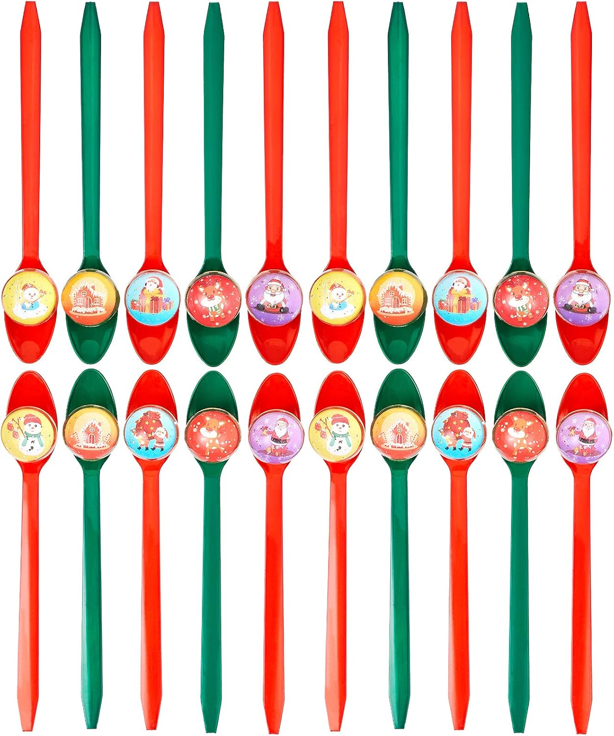 40 Pieces Christmas Game Bouncy Balls Spoon Game Set Spoon Relay Race Toy Fun Egg Bouncy Ball Game for Christmas Party Classroom Activities Party Supplies: Toys & Games