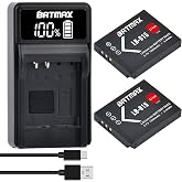 Batmax 2 Packs LB-015 Battery + LED USB Charger for Kodak PIXPRO WPZ2 Digital Cameras