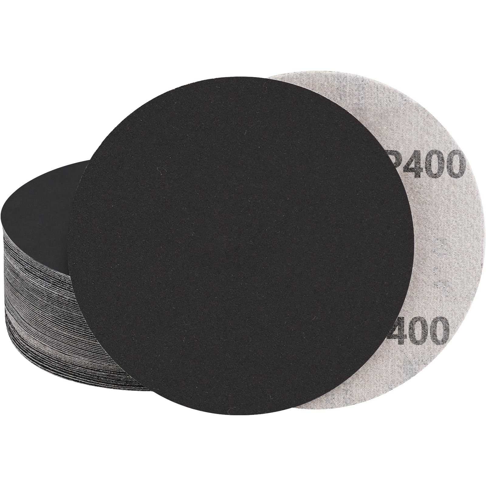 STEBRUAM 30Pcs 150mm Sanding Discs 400 Grit for Dry and Wet Sanding, Compatible with Random Orbital Sander, Woodworking & Automotive Sandpaper