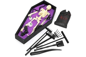 Huray Rayho Halloween Coffin Zen Garden Kit Mini Coffin Wooden Tray with Purple Sand Rake Tools Home Office Desk Decor Meditation Therapy Tray Halloween Spooky Gift Friend Birthday Gifts