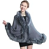 Obosoyo Women's Pashmina Shawl Cloak Cape Shawls and Wraps for Evening Dresses Shawl Wrap Cape Bridal Wedding Party Winter