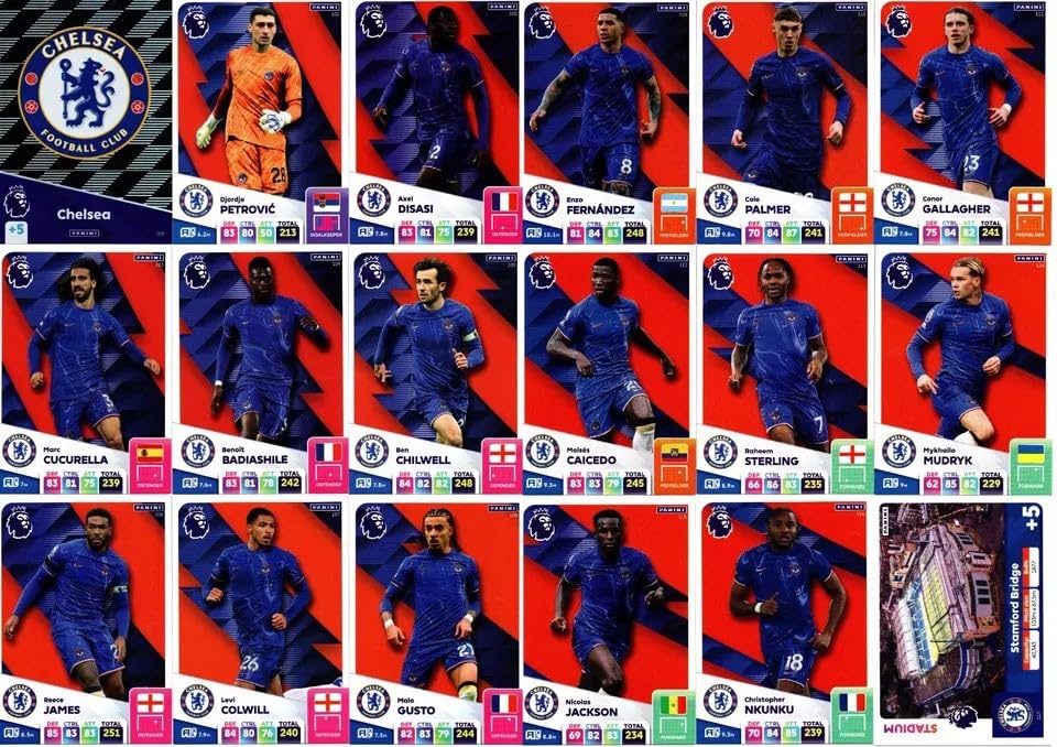 Panini Premier League 2024 2025 Chelsea Base Team Cards