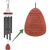 Memgift Memorial Wind Chimes for Outside – Sympathy Gift for Loss of Mother, Outdoor Yard Keepsake Wind Chime in Memory of Mom