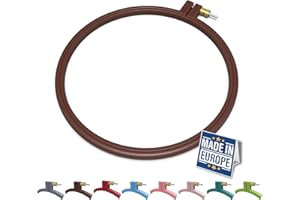 Maker Susan Plastic Embroidery Hoop, Hello Series Cross Stitch Hoops for Beginners, Punch Needle Hoop, Embroidery Frames for Sewing, Needlework, Embroidery Projects (Brown, Medium 7.5" (19 cm))