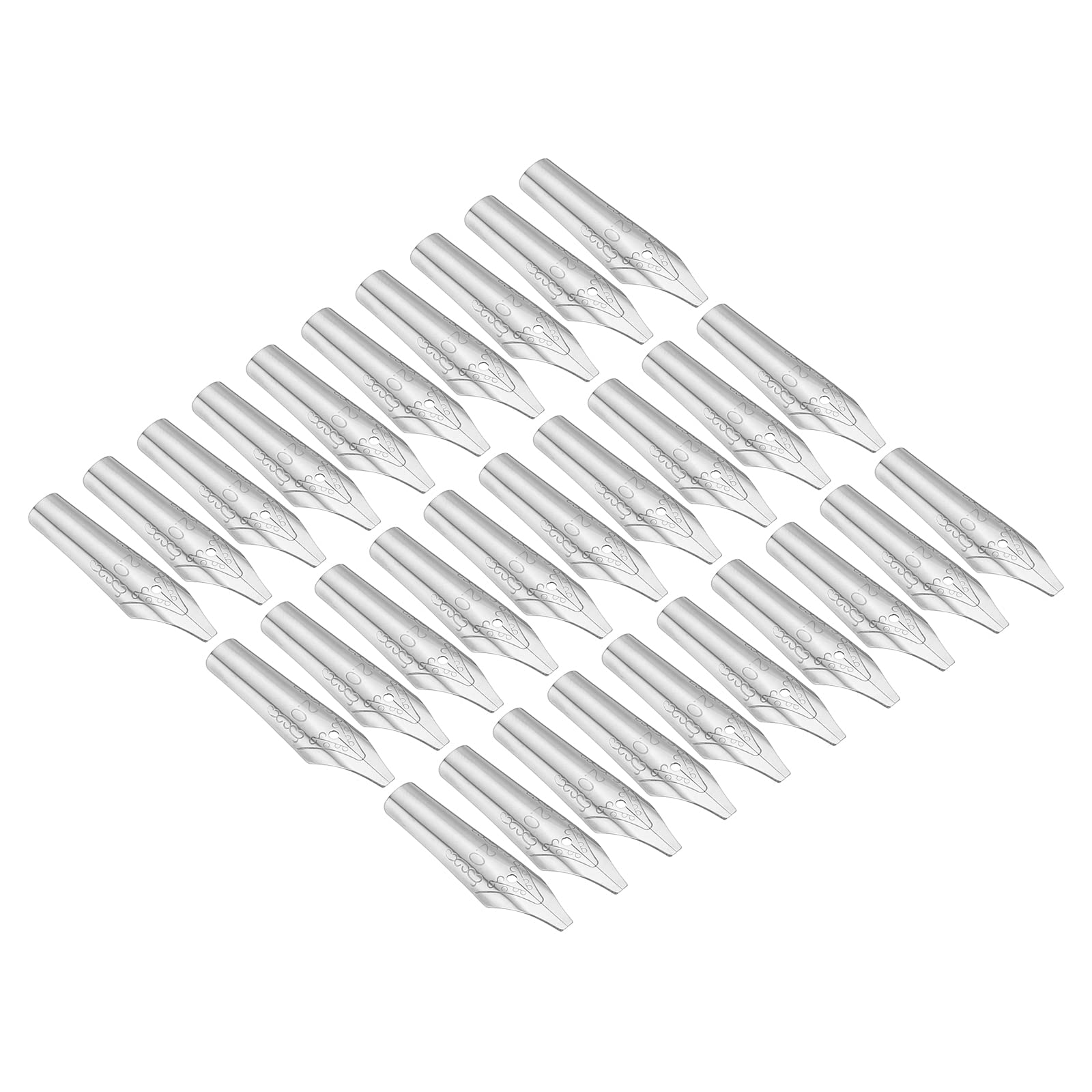 PATIKIL 2mm Line Width Fountain Pen Nib Replacement, 30 Pack 304 Stainless Steel Ink Dip Calligraphy Pen Nib for Drawing Writing, Silver