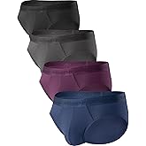 DAVID ARCHY Men's Briefs Modal No Fly Underwear Support Pouch Soft Comfort Briefs for Men 4 Pack
