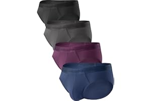 DAVID ARCHY Men's Briefs Modal No Fly Underwear Support Pouch Soft Comfort Briefs for Men 4 Pack