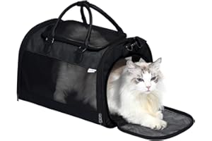 PET MARVEL Cat Carrier Soft Sided for Small Medium Cats Puppy up to 15 Lbs, Airline Approved Mesh Pet Travel Bag, Breathable Bite-Resistant Fabric with Removable Washable Mat