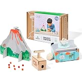 KiwiCo Volcano Kit for Kids Ages 5-8 - STEM Toy Gift with Real Geodes | Mineral exporation science gift featuring real rock geodes, magnifying lens, display case, and hands-on geology craft