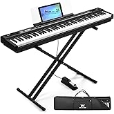 MUSTAR Digital Piano 88 Key Semi Weighted for Beginners, 88 Key Weighted Keyboard Piano with Stand, Full Size Electric Piano 