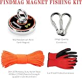 FINDMAG Magnetic Fishing Magnet 600 LBS 75 mm Neodymium Lift with Rope view 2