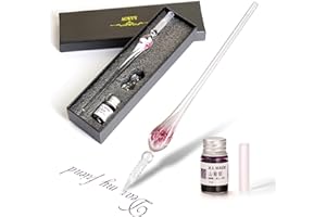 Aokuy Glass Dip Pen Set,Calligraphy Pen,Crystal Signature Pen for Art, Writing, Signatures -Decoration and Business Gift