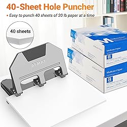 AFMAT 3 Hole Punch Heavy Duty, 40-Sheet 3 Hole