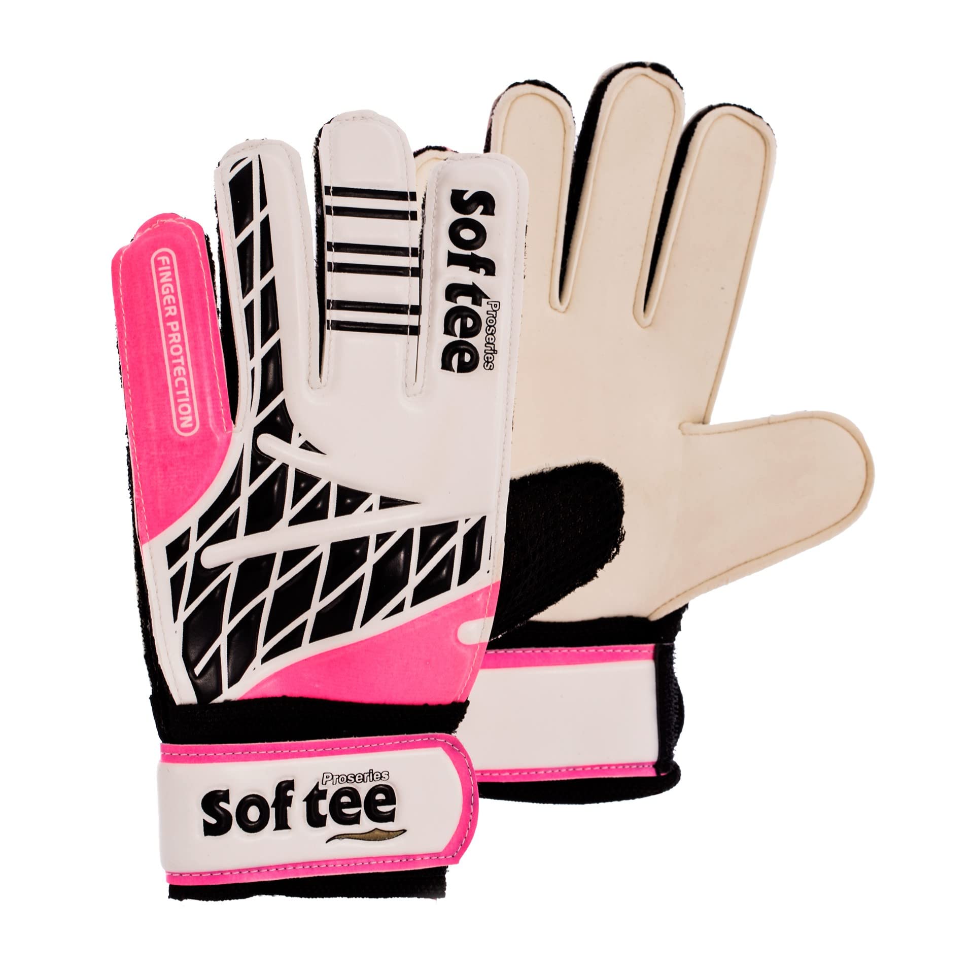 Softee Equipment Pair of European Goalkeeper Gloves, Unisex Adult, White, One Size
