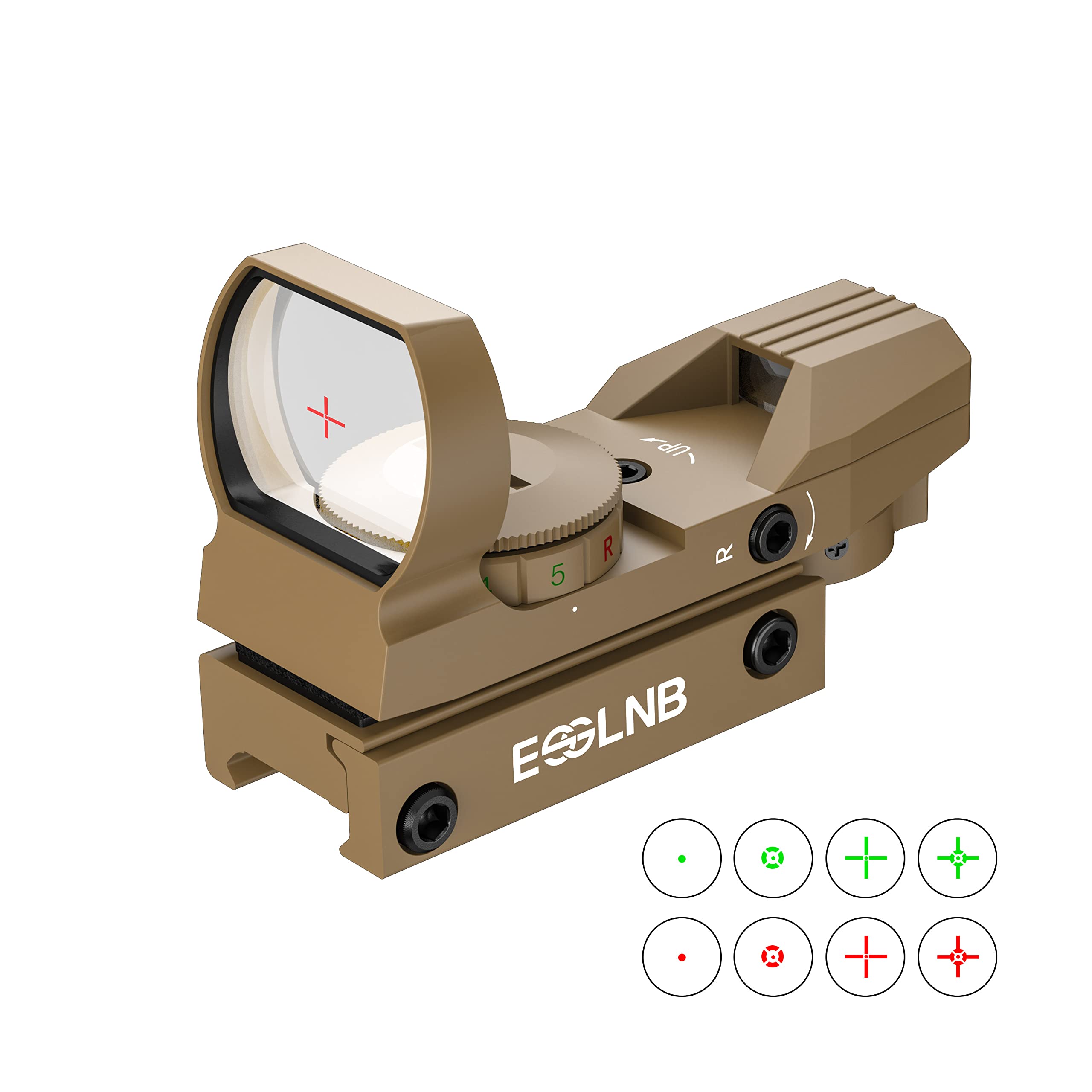 ESSLNB Red Dot Sights 5 Brightness Settings Rifle Scope with 20mm/22mm Picatinny Rail Mount and Cover for Hunting