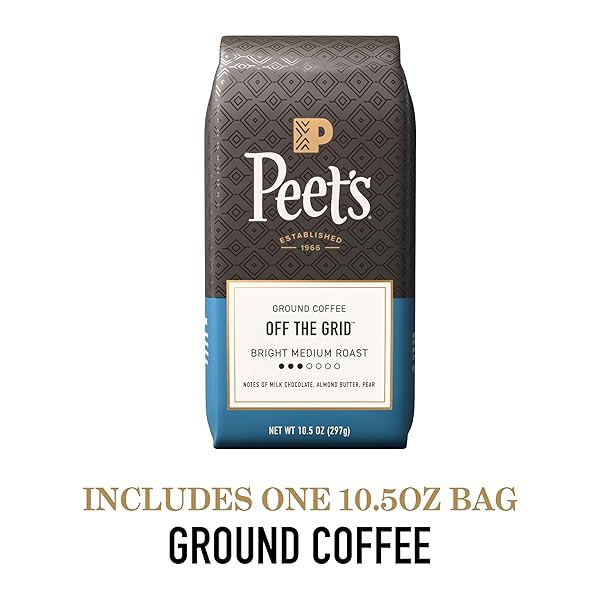PEET’S COFFEE, MEDIUM ROAST GROUND COFFEE, 100% ARABICA COFFEE – OFF THE GRID BLEND 10.5 OUNCE BAG