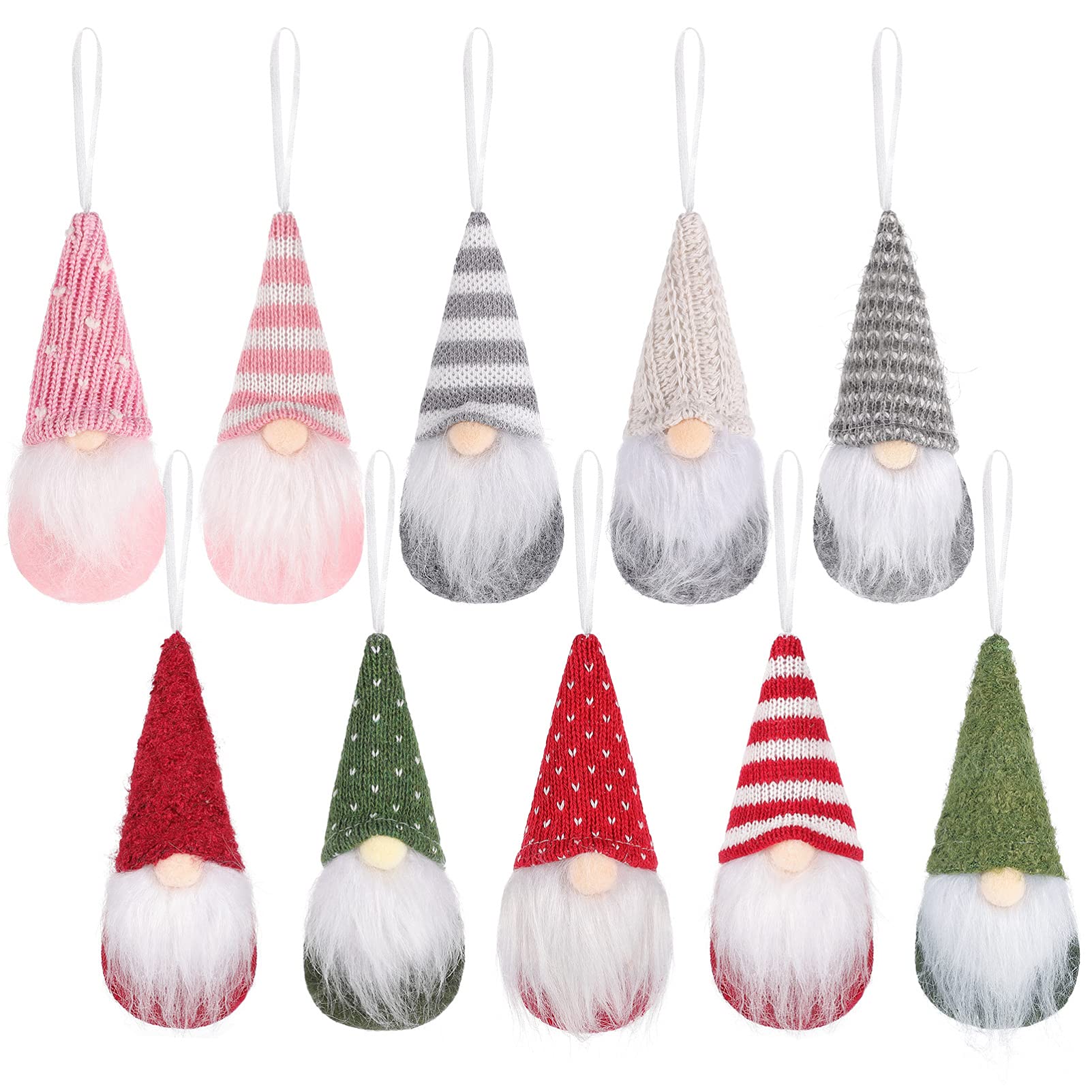 10PCS Christmas Gnome Decoration, Holiday Xmas Handmade Gnomes Christmas Tree Hanging Ornaments Home Decorations Holiday Decor