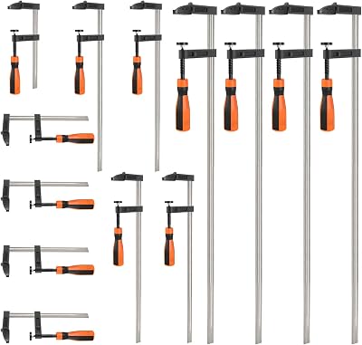 VonHaus 13pcs Wood Clamps Quick Grip F Clamps 300/600/150mm Heavy Duty
